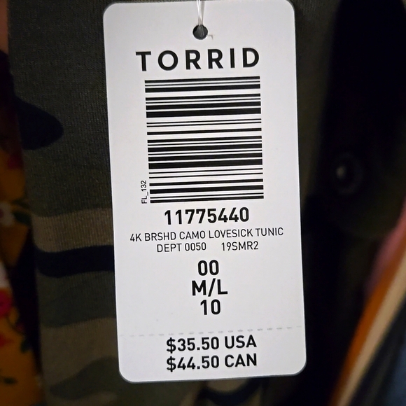 Torrid Camo Favorite Tunic Super Soft V-Neck Tunic Tee Size M NWT - Picture 5 of 5